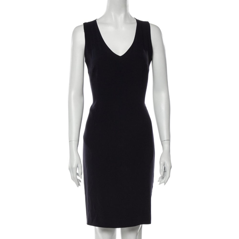 Joseph V-Neck Mini Dress, Size M/6, Navy Blue